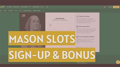 mason slots bonus